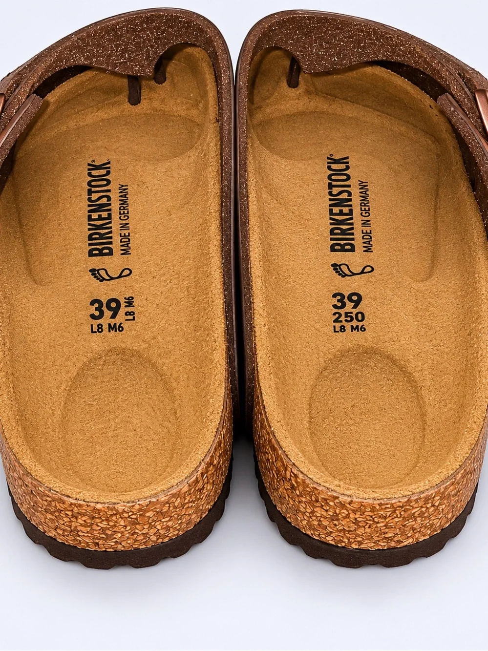 Birkenstock Brown Thong Sandals with Copper Buckles - Picture 3 of 4